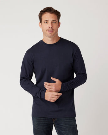 Pretreated Cotton Heritage MC1144 Long Sleeve - Navy Blazer
