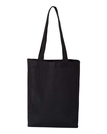Pretreated Q-Tees Q1000 12L Gussetted Shopping Bag - Black - Back