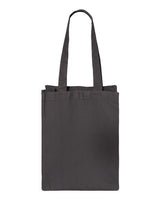 Pretreated Q-Tees Q1000 12L Gussetted Shopping Bag - Charcoal - Back