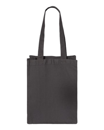 Pretreated Q-Tees Q1000 12L Gussetted Shopping Bag - Charcoal - Back