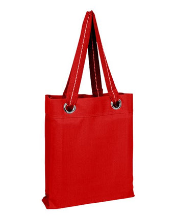 Pretreated Q-Tees Q1630 Large Grommet Tote Bag - Red