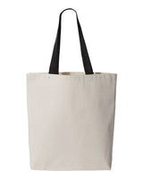 Pretreated Q-Tees Q4400 11L Canvas Tote with Contrast-Color Handles - Lifestyle