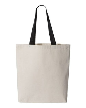 Pretreated Q-Tees Q4400 11L Canvas Tote with Contrast-Color Handles - Lifestyle