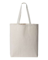 Pretreated Q-Tees Q4400 11L Canvas Tote with Contrast-Color Handles - Natural/ Natural