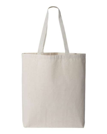 Pretreated Q-Tees Q4400 11L Canvas Tote with Contrast-Color Handles - Natural/ Natural