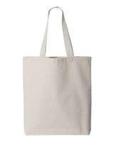 Pretreated Q-Tees Q4400 11L Canvas Tote with Contrast-Color Handles - Natural/ Natural - Back