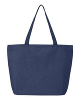 Pretreated Q-Tees Q611 25L Zippered Tote - Navy - Flat Back