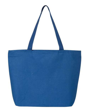 Pretreated Q-Tees Q611 25L Zippered Tote - Royal - Flat Back