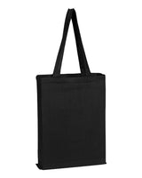 Pretreated Q-Tees Q800GS Canvas Gusset Promotional Tote - Black