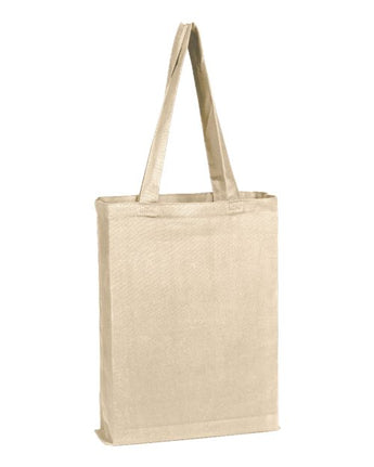 Pretreated Q-Tees Q800GS Canvas Gusset Promotional Tote - Natural
