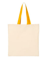 Pretreated Q-Tees QTB6000 Economical Tote with Contrast-Color Handles - Lifestyle