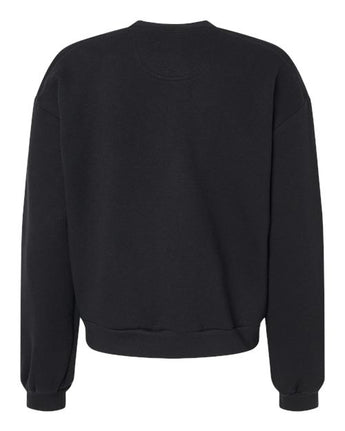 Pretreated American Apparel RF494 Women's ReFlex Fleece Crewneck Sweatshirt - Black - Back