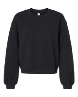 Pretreated American Apparel RF494 Women's ReFlex Fleece Crewneck Sweatshirt - Black
