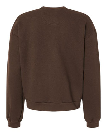 Pretreated American Apparel RF494 Women's ReFlex Fleece Crewneck Sweatshirt - Brown - Back