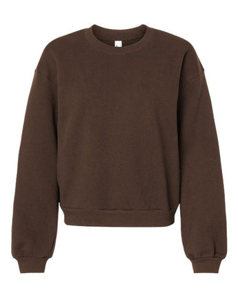 Pretreated American Apparel RF494 Women's ReFlex Fleece Crewneck Sweatshirt - Brown