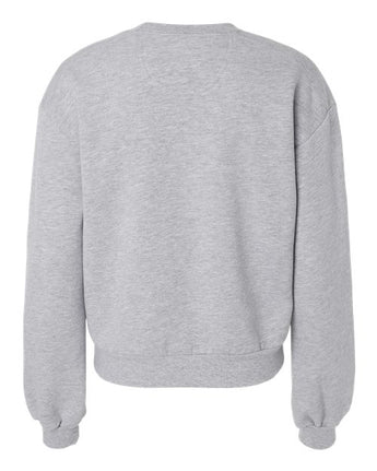 Pretreated American Apparel RF494 Women's ReFlex Fleece Crewneck Sweatshirt - Heather Grey - Back