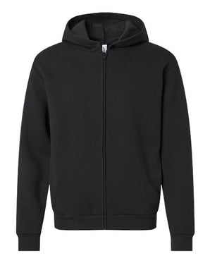 Pretreated American Apparel RF497 Unisex ReFlex Fleece Full-Zip Hoodie Sweatshirt - Black