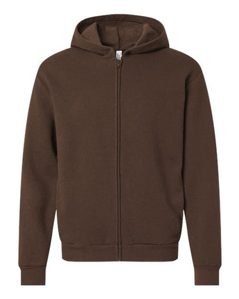 Pretreated American Apparel RF497 Unisex ReFlex Fleece Full-Zip Hoodie Sweatshirt - Brown