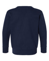 Pretreated Rabbit Skins 3317 Toddler Fleece Crewneck Sweatshirt - Navy - Back