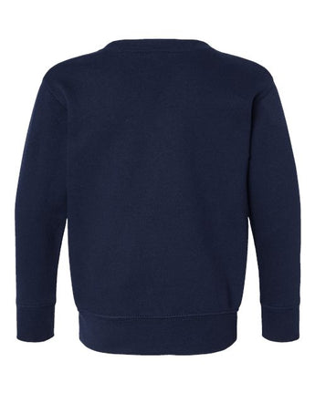 Pretreated Rabbit Skins 3317 Toddler Fleece Crewneck Sweatshirt - Navy - Back