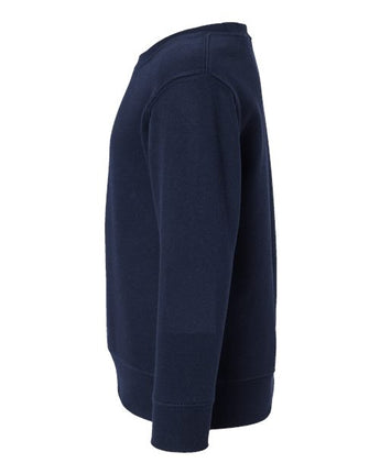 Pretreated Rabbit Skins 3317 Toddler Fleece Crewneck Sweatshirt - Navy - Side