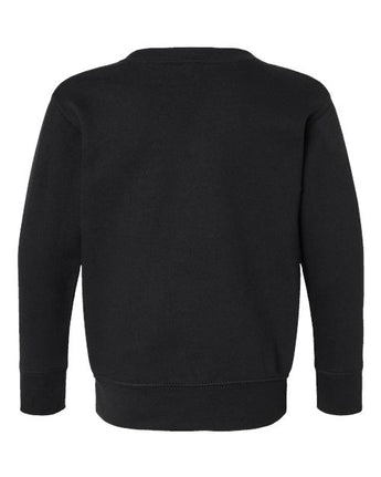 Pretreated Rabbit Skins 3317 Toddler Fleece Crewneck Sweatshirt - Black - Back