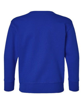 Pretreated Rabbit Skins 3317 Toddler Fleece Crewneck Sweatshirt - Royal - Back