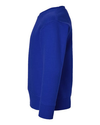 Pretreated Rabbit Skins 3317 Toddler Fleece Crewneck Sweatshirt - Royal - Side