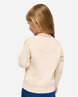 Pretreated Rabbit Skins 3317 Toddler Fleece Crewneck Sweatshirt - Natural - On Model - Back