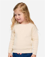 Pretreated Rabbit Skins 3317 Toddler Fleece Crewneck Sweatshirt - Natural - On Model