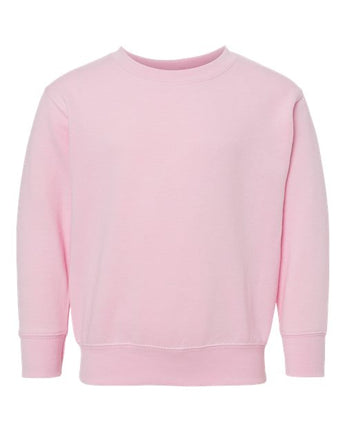 Pretreated Rabbit Skins 3317 Toddler Fleece Crewneck Sweatshirt - Pink
