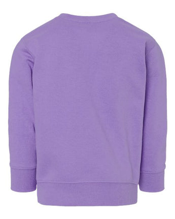 Pretreated Rabbit Skins 3317 Toddler Fleece Crewneck Sweatshirt - Lavender - Back