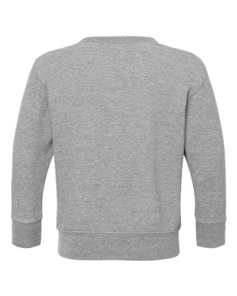 Pretreated Rabbit Skins 3317 Toddler Fleece Crewneck Sweatshirt - Heather - Back