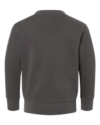 Pretreated Rabbit Skins 3317 Toddler Fleece Crewneck Sweatshirt - Charcoal - Back