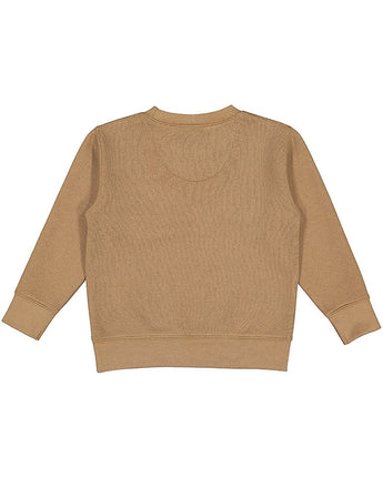 Pretreated Rabbit Skins 3317 Toddler Fleece Crewneck Sweatshirt - Coyote Brown - Back