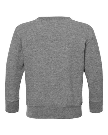 Pretreated Rabbit Skins 3317 Toddler Fleece Crewneck Sweatshirt - Granite Heather - Back