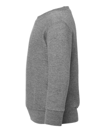 Pretreated Rabbit Skins 3317 Toddler Fleece Crewneck Sweatshirt - Granite Heather - Side