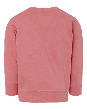 Pretreated Rabbit Skins 3317 Toddler Fleece Crewneck Sweatshirt - Mauvelous - Back