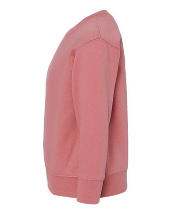 Pretreated Rabbit Skins 3317 Toddler Fleece Crewneck Sweatshirt - Mauvelous - Side