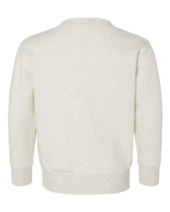 Pretreated Rabbit Skins 3317 Toddler Fleece Crewneck Sweatshirt - Natural Heather - Back