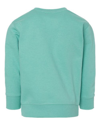 Pretreated Rabbit Skins 3317 Toddler Fleece Crewneck Sweatshirt - Saltwater - Back
