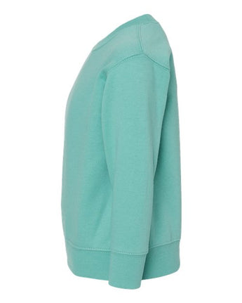 Pretreated Rabbit Skins 3317 Toddler Fleece Crewneck Sweatshirt - Saltwater - Side