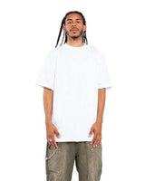 Pretreated Shaka Wear SHGD Unisex Garment-Dyed T-Shirt - White - On Model
