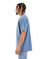 Pretreated Shaka Wear SHGD Unisex Garment-Dyed T-Shirt - Washed Denim - On Model - Side