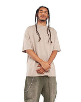 Pretreated Shaka Wear SHGD Unisex Garment-Dyed T-Shirt - Oatmeal - On Model - Side