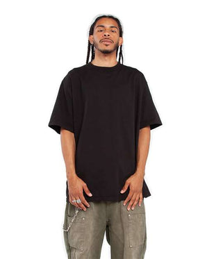Pretreated Shaka Wear SHGD Unisex Garment-Dyed T-Shirt - Black - On Model