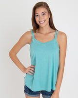 Pretreated U.S. Apparel YJY5082 Women's Strappy Tank - Dusty Aqua - Front