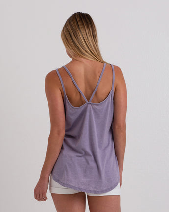 Pretreated U.S. Apparel YJY5082 Women's Strappy Tank - Grey Cloud - Back