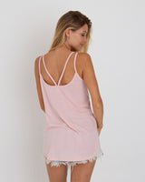Pretreated U.S. Apparel YJY5082 Women's Strappy Tank - Light Pink - Back