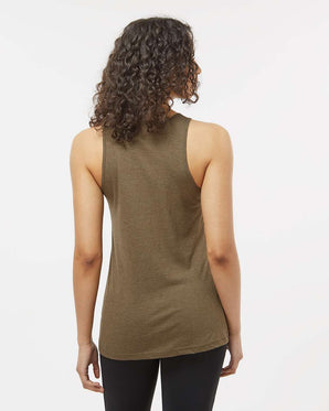 Pretreated American Apparel 101CVC Women's CVC Tank - Heather Army (back view)